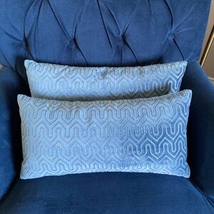Blue Velvet Decorative Pillows